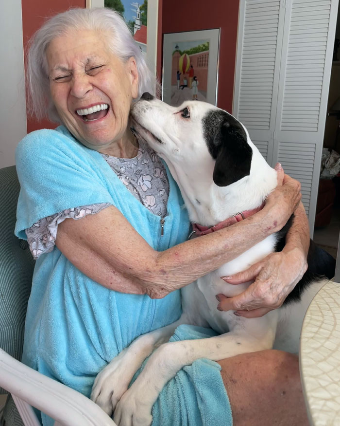 My Mom Is 92 With My 13-Year-Old Sweet Dog. Both Still Going Strong