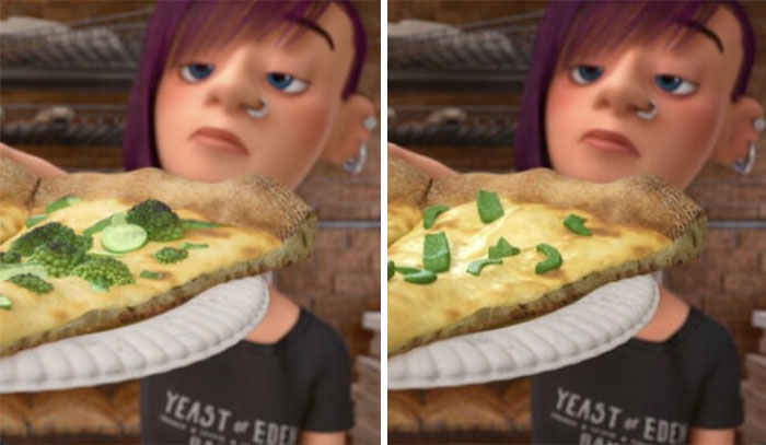 In Inside Out, The Pizza Toppings Were Changed From Broccolis To Bell Peppers In Japan, Since Kids In Japan Don’t Like Bell Peppers. Pixar Localised The Joke