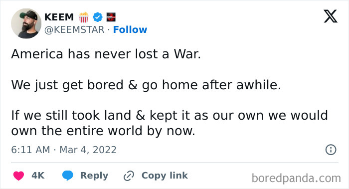 Ah Yes, Boredom. The Resolving Factor In All Wars