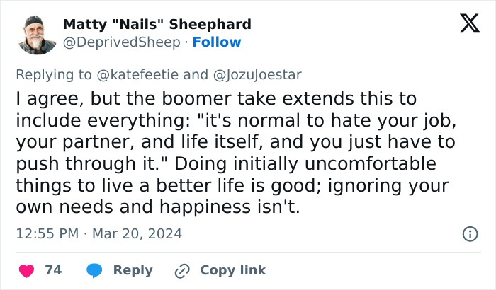 People Are Baffled To Agree With This Boomer Take On Doing Uncomfortable And Difficult Things