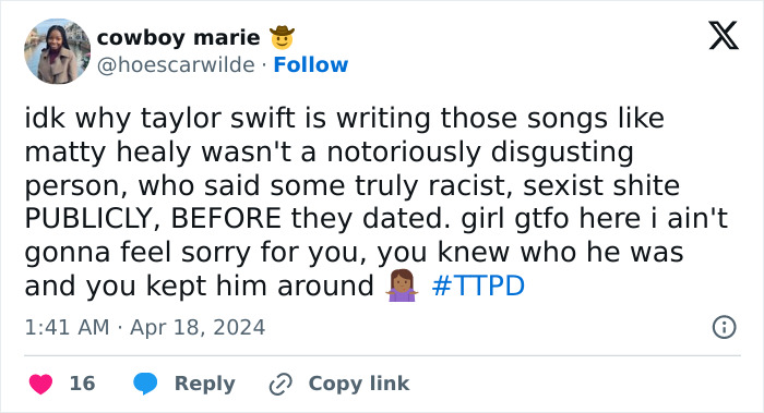 “Why Are We Supporting Her?“: Fans Outraged Taylor Swift’s Album Appears To Defend Matty Healy “Why Are We Supporting Her?“: Fans Outraged Taylor Swift’s Album Appears To Defend Matty Healy