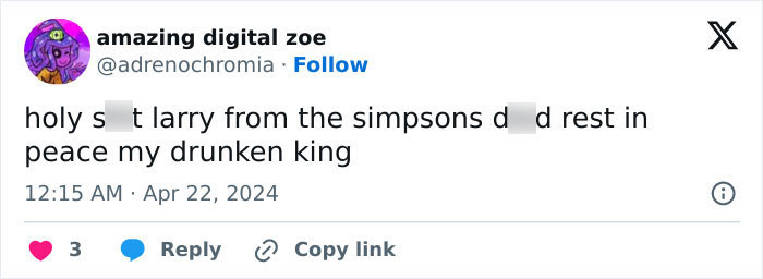 No More Larry The Barfly: The Simpsons Gets Rid Of Iconic Character, Who Was On The Show From The Start No More Larry The Barfly: The Simpsons Gets Rid Of Iconic Character, Who Was On The Show From The Start