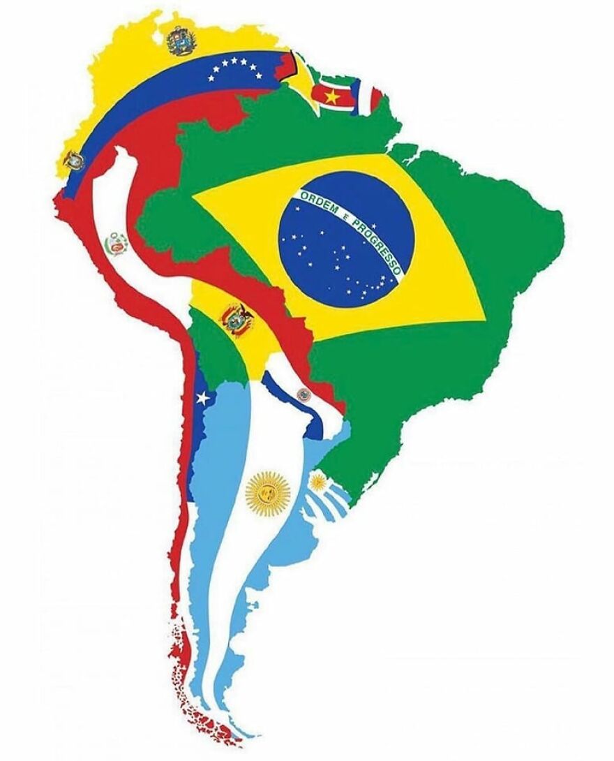 South America Flag Map. Don't Act Like This Isn't Sexy