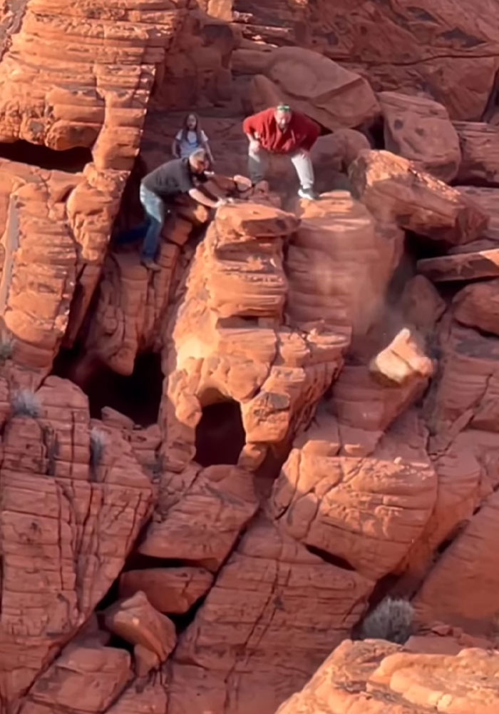 Internet Wants To Track Down Vandals Spotted Destroying Ancient Rock Formation In National Park