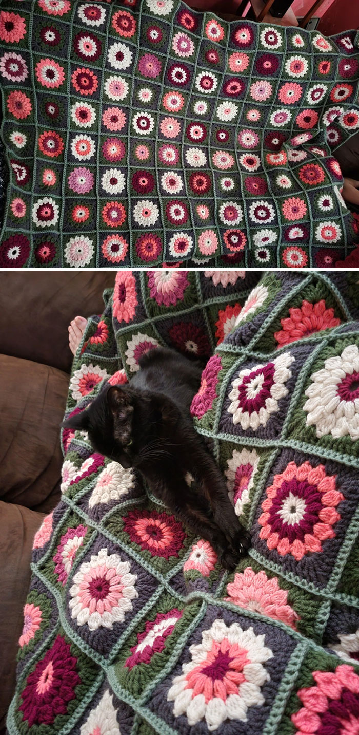Finally Finished My First Crochet Blanket!