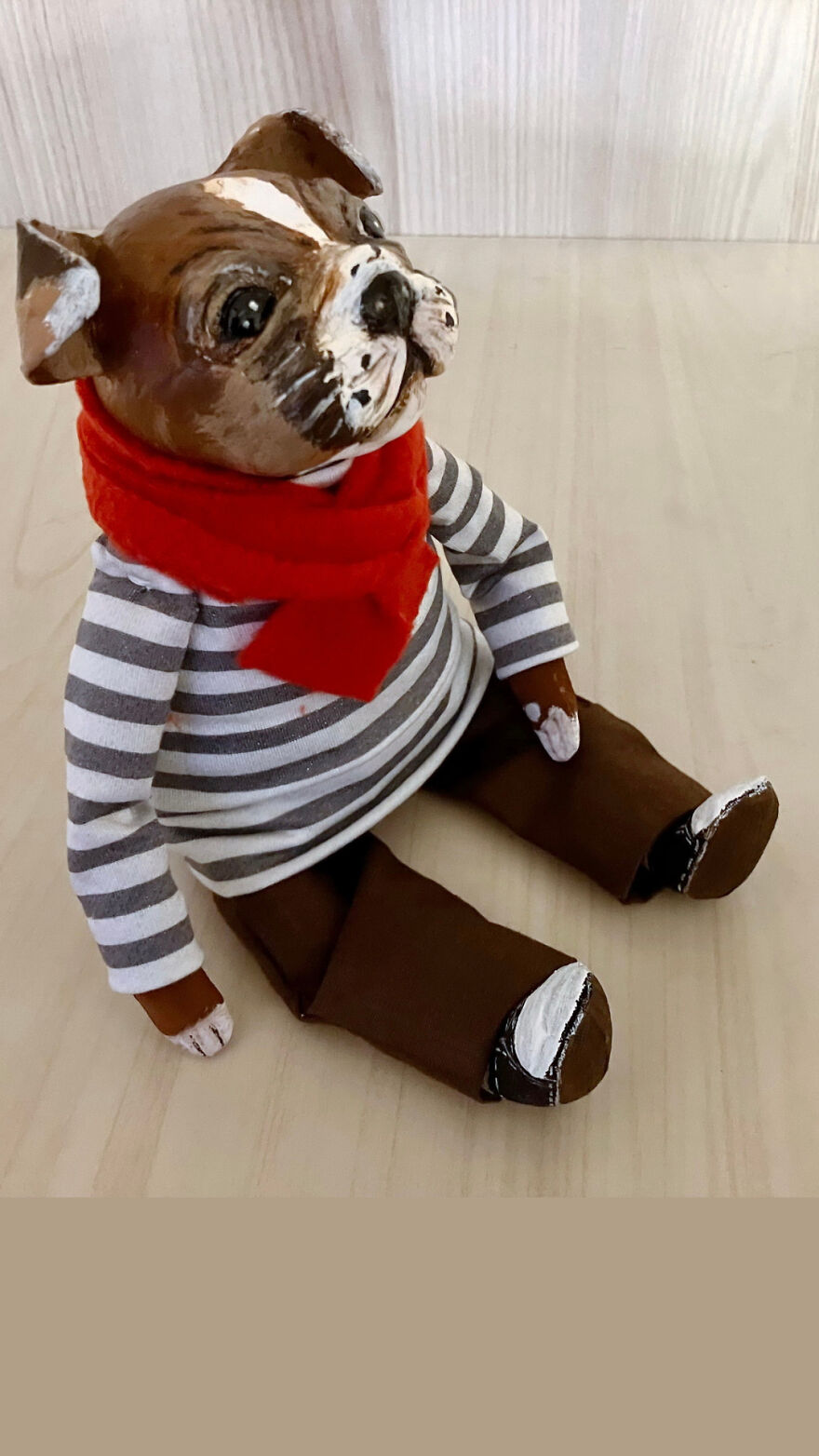 Bulldog Anthropomorphic Art Doll