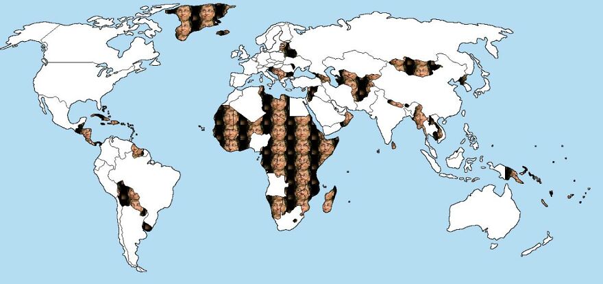 Countries That Bill Gates Is Richer Than Are Marked With A Picture Of Bill Gates Smiling