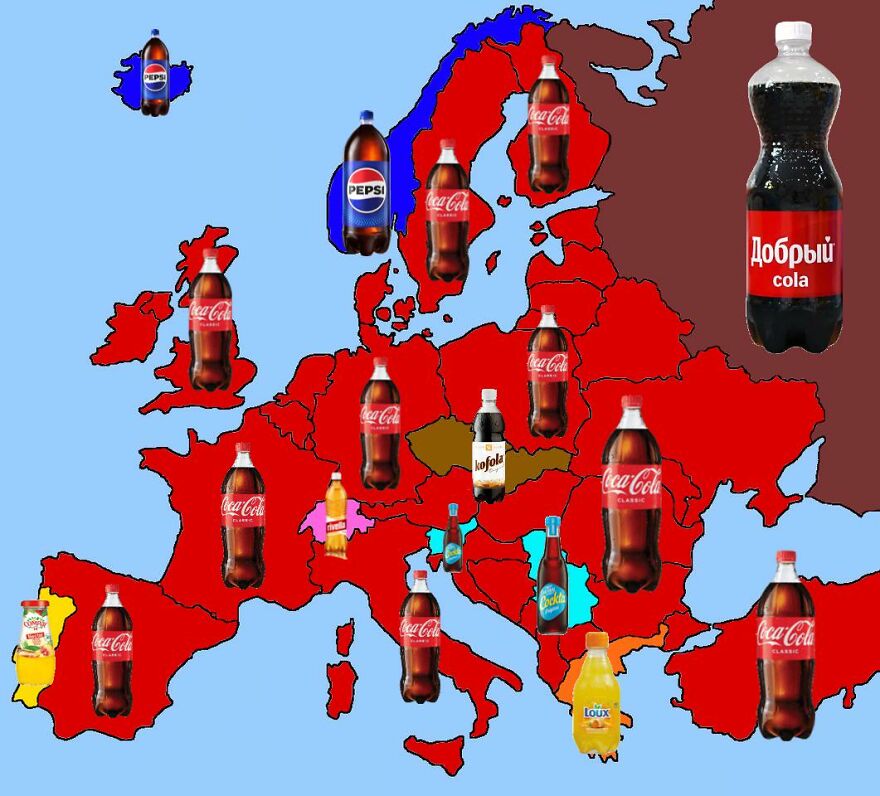 Most Popular Soda In Every European Country. The Scots Won't Be Happy With This