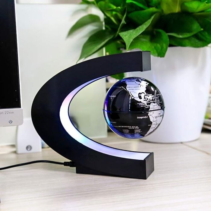 Globe-Trot From Your Spot: Magnetic Levitating Globe Spins Magic