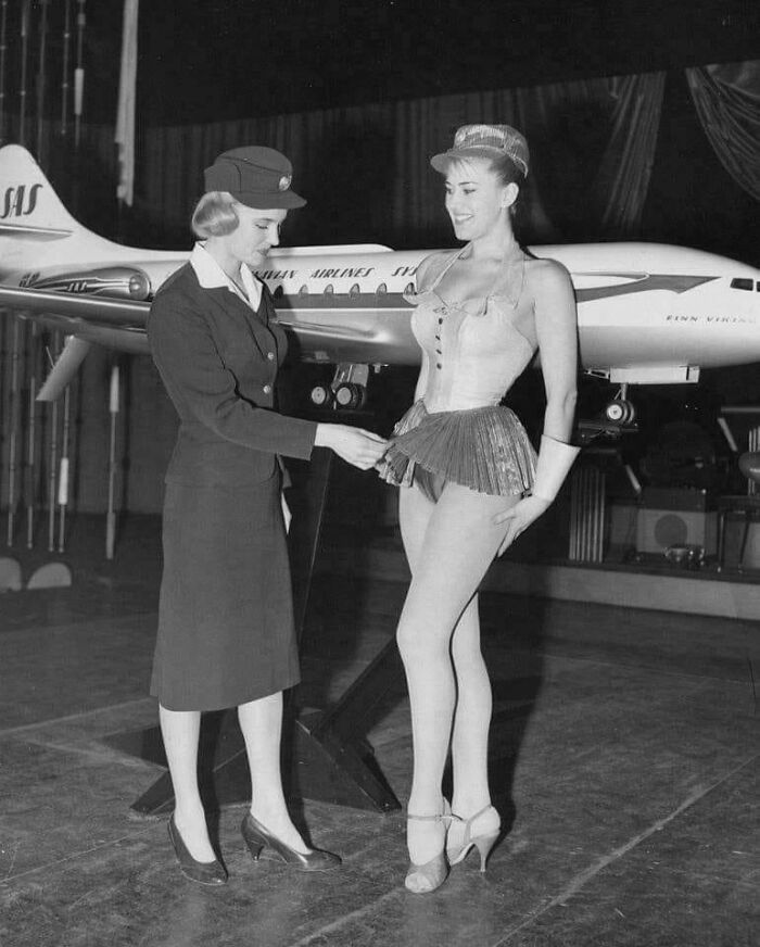 Variant Of The Uniform For Flight Attendants On Scandinavian Airlines, Copenhagen, 1960s