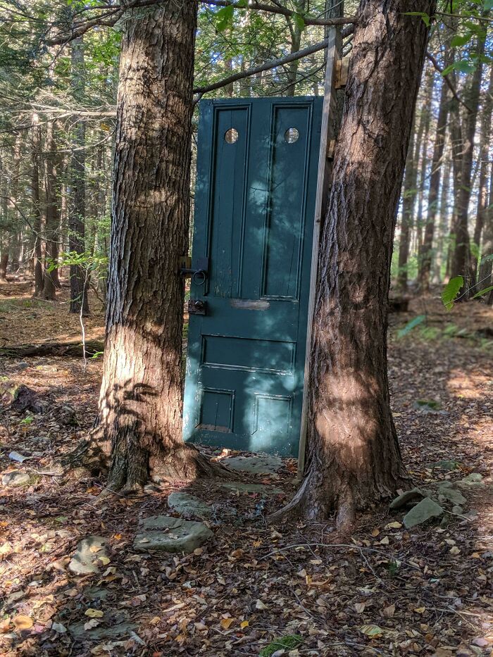Found A Random Door In The Woods In A Fairly Desolate Area Of Pa Near A Lake. The Door Also Faces Almost Perfectly East / West