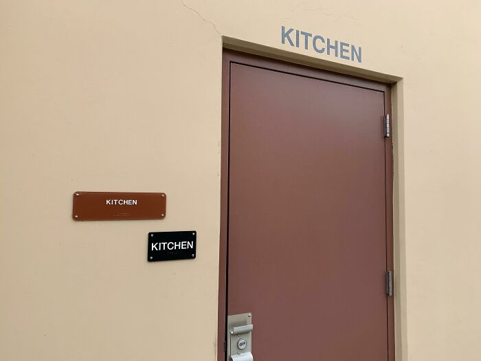 This Very Thoroughly Labeled Cafeteria Door