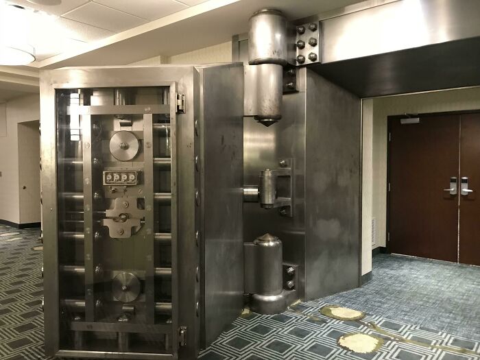 This Extremely Large Vault Door. It’s About 3 1/2 Feet Thick And Weighs About 40 Tons