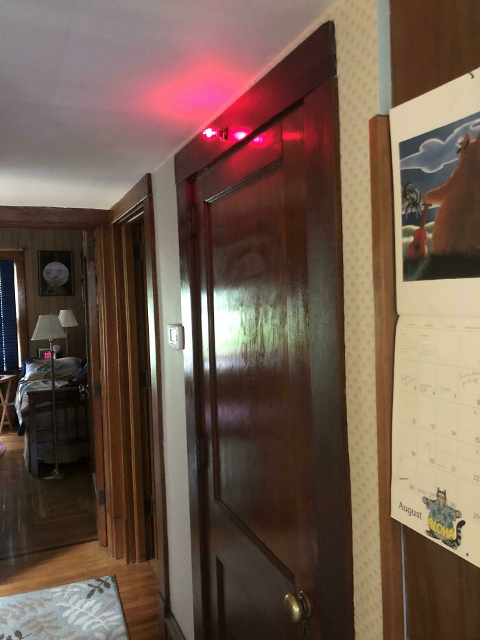 This Red Light Above My Grandfather’s Basement Door To Indicate That He’s Down There
