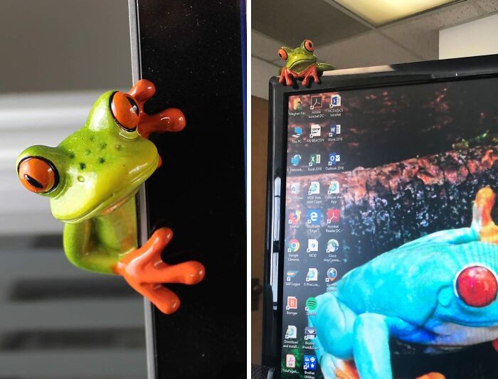 Hop Into Happiness With These Adorable Desk Resin Frogs Decoration - Ribbeting Decor For Your Work Sanctuary!