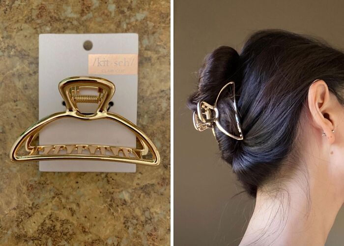 Messy Hair, Don’t Care? The Kitsch Gold Metal Claw Clip Has Got Your Back