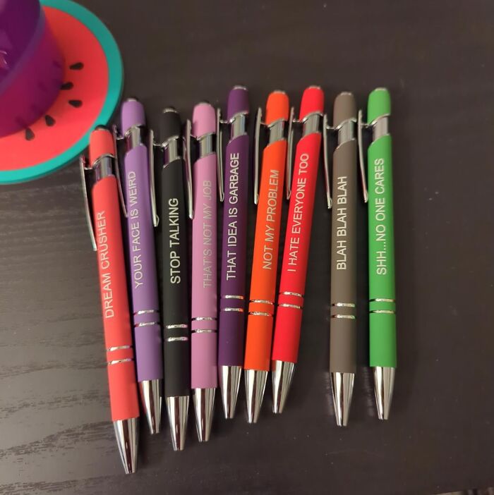 Write With Wit: 12 Snarky Sarcastic Pens By Pasisibick For Office Fun!