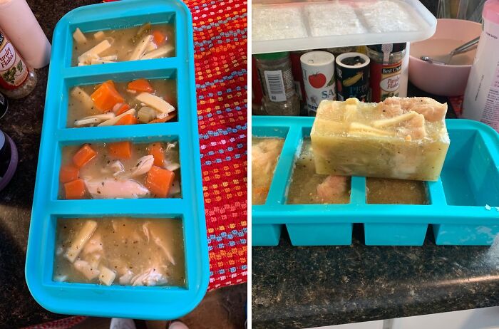 Effortlessly Freeze And Store Soup With A Silicone Freezer Tray With Lid
