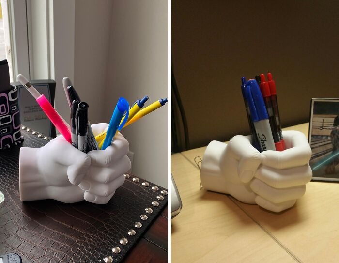 Hold It Right There! Magnetic Hand Pen Holder For Desktop Sanity!