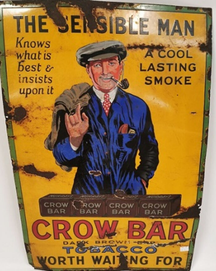 Vintage Crow Bar Tobacco Advertising