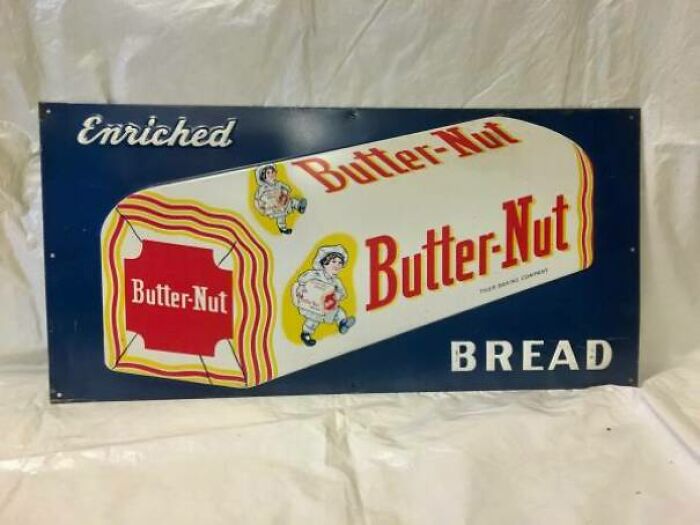 Vintage Enriched Butter-Nut Bread Advertising Sign