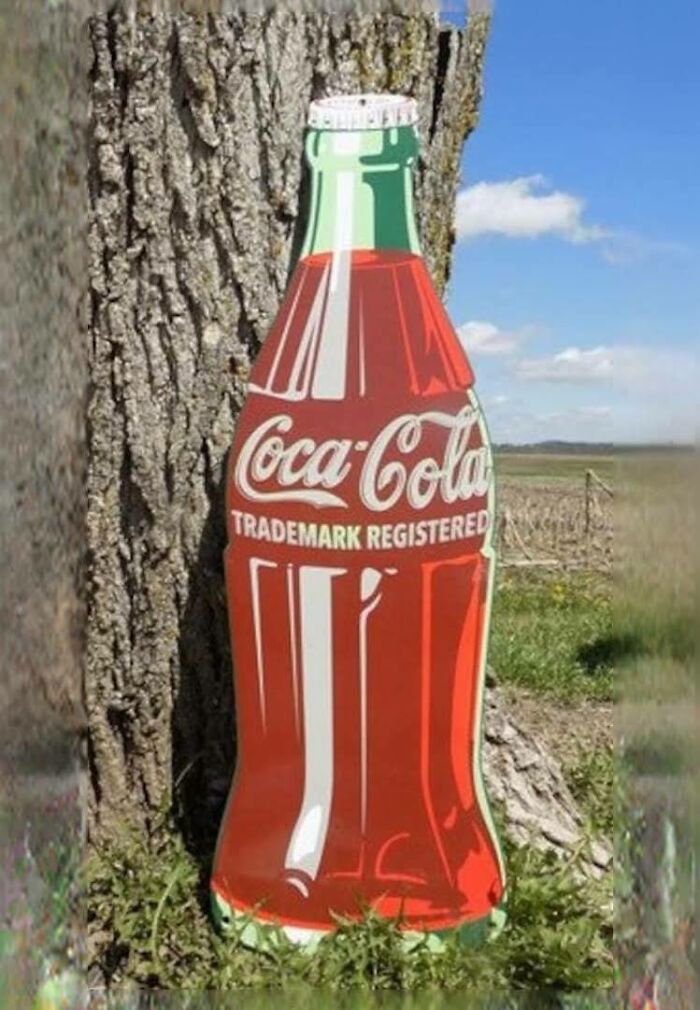 Vintage Coca Cola Trademark Registered Metal Porcelain Ad Sign