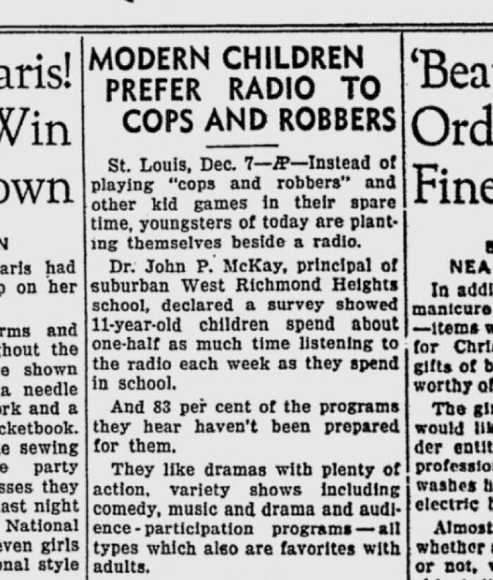 Childhood Ruined! - The Evening Independent - Dec 7, 1939