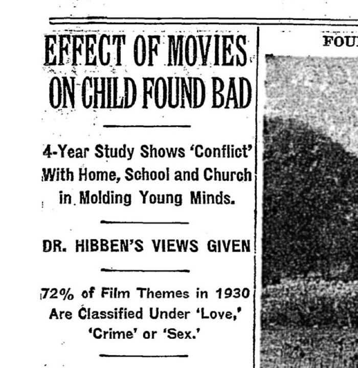 🎥🚫effects Of Movies On Child Found Bad (1933)
❝ 72% Of Film Themes In 1930 Are Classified Under 'love,' 'crime' Or 'sex'❞