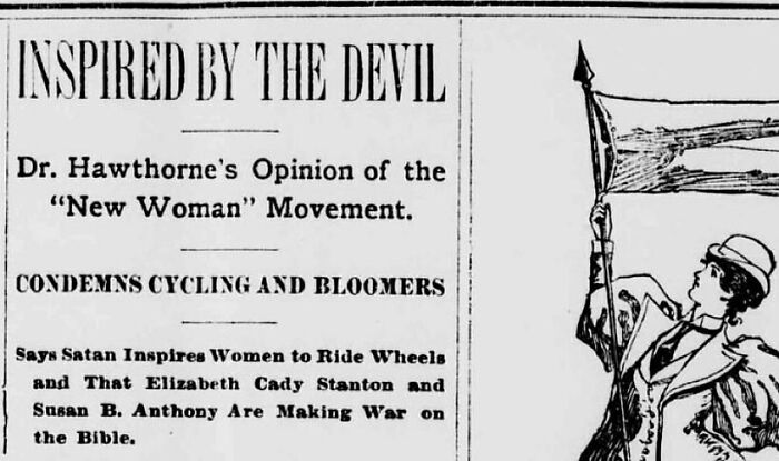 Happy #womensday 
in 1895 This 'doctor' Said: "Satan Inspires Women To Ride Wheels" Called The New Women Movement "War On The Bible."