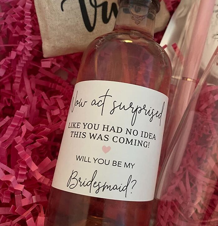 Pop The Question: 'Be My Bridesmaid?' With Fun Mini Champagne Labels!