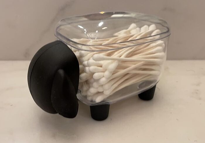 Add Charm To Your Bathroom With A Cute Lamb Q-Tip And Cotton Ball Holder Dispenser: Keep Your Vanity Organized In Style