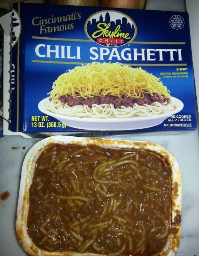 Cincinnati's Famous Chili Spaghetti (X-Post R/Shittyfoodporn)