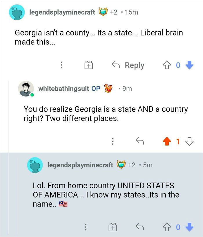 I Posted A Picture About A River In The Country Georgia, And This Person Had A Lot To Say
