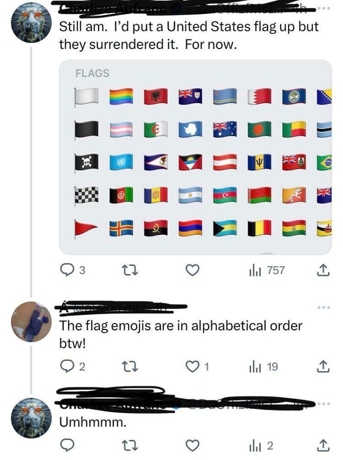 Guy Can't Immediately Find American Flag Emoji And Gets Mad Thinking Apple Ditched It, Only To Be Told He Didn't Scroll Far Enough