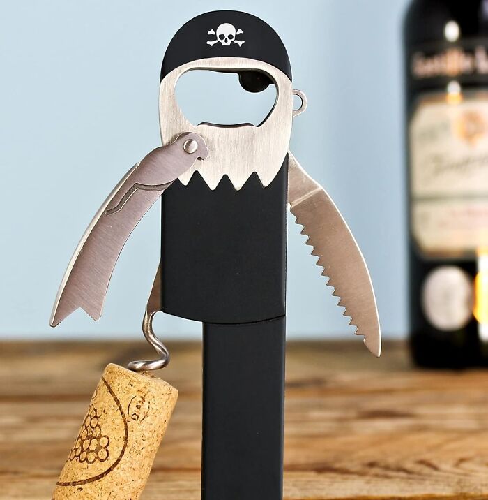 Unlock Wine Bottle After Long Day With A Corkscrew Pirate Bottle Opener: Embark On Swashbuckling Refreshment And Piratey Pleasures