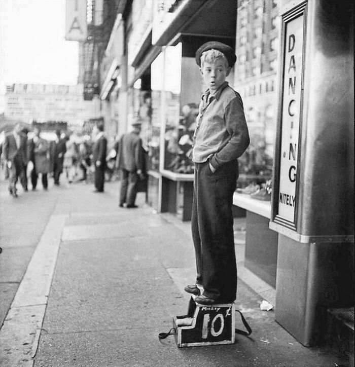 Mickey The Shoeshine Boy, New York, 1947. Photograph By Stanley Kubrick