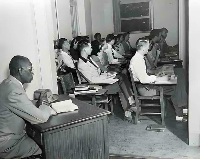 George Mclaurin, The First Black Man To Be Admitted To The University Of Oklahoma In 1948, Was Forced To Sit In A Corner Away From His Classmates
