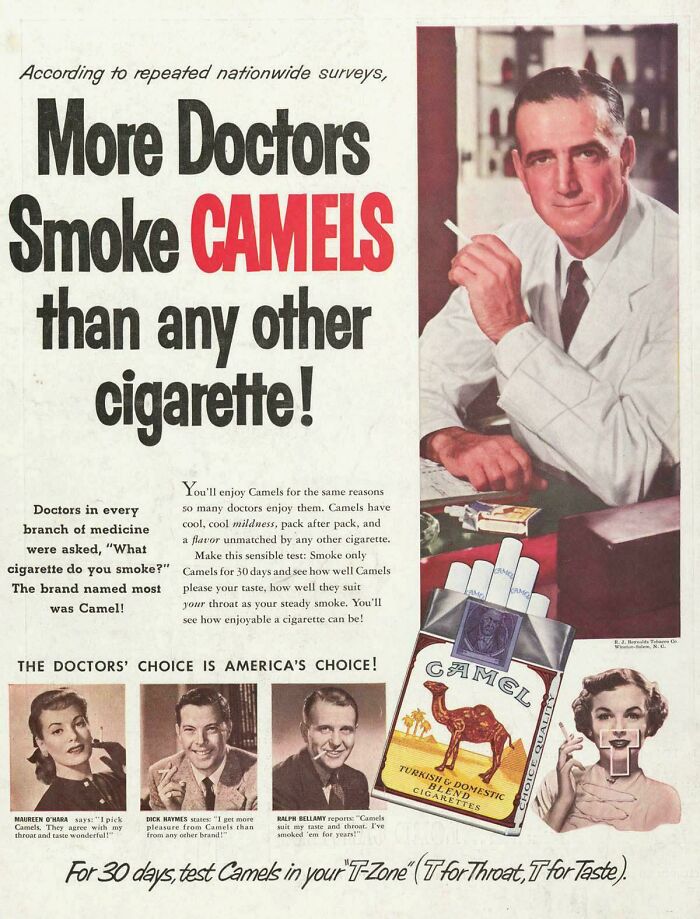 Cigarettes Were Promoted As Being Good For Health, Till Early 1950s