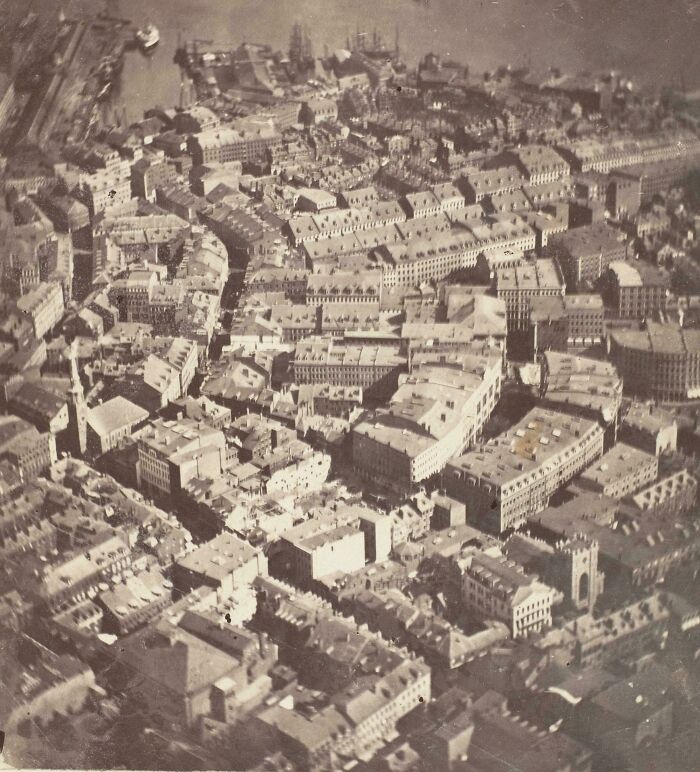 View Of Boston, The Oldest Surviving Aerial Photograph Ever Taken. October 13th, 1860