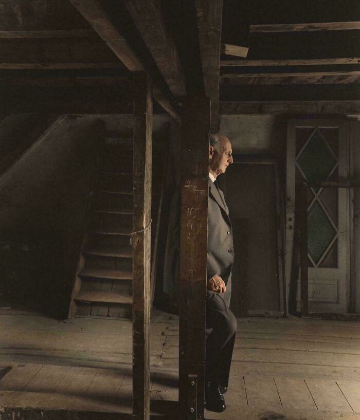 Anne Frank’s Father Otto, Revisiting The Attic Where They Hid From The Nazis. He Was The Only Surviving Family Member