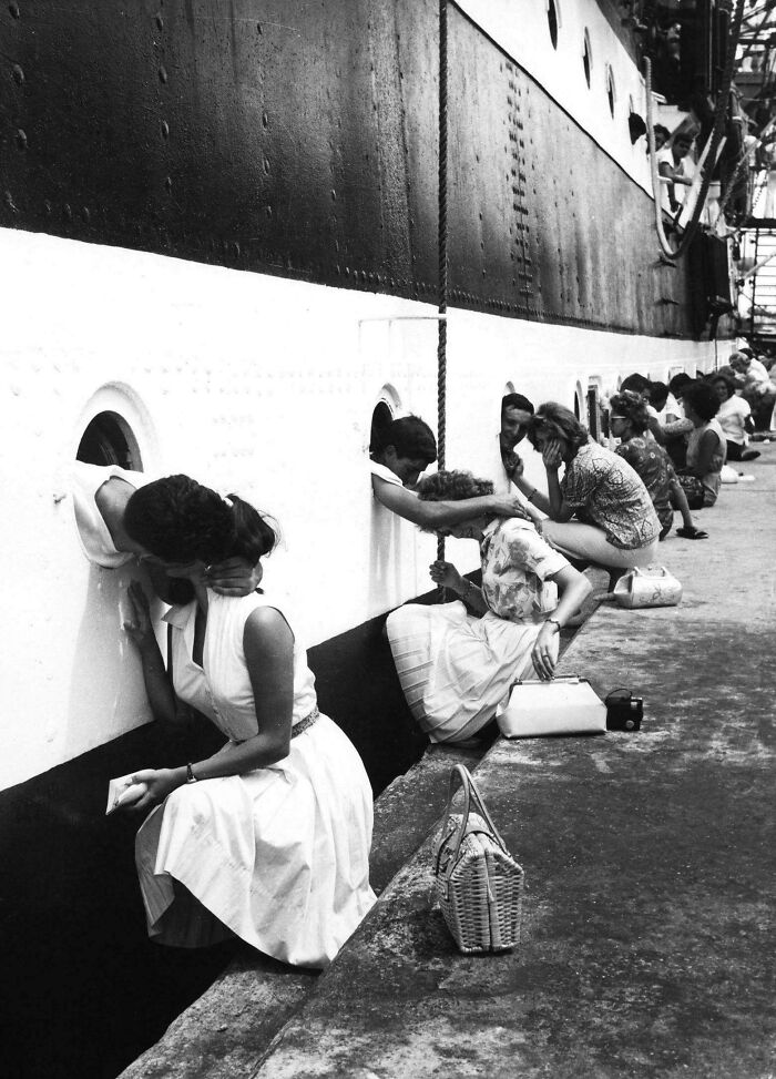 In 1963, Wives Say Goodbye To Their Loved Ones In The Navy