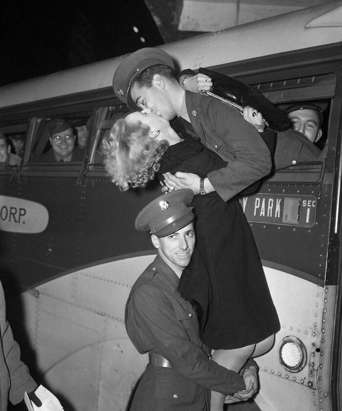 A True Friend. Taken In A New York Bus Terminal Just Before They Left For The Worsening Situation In The Pacific, 1941