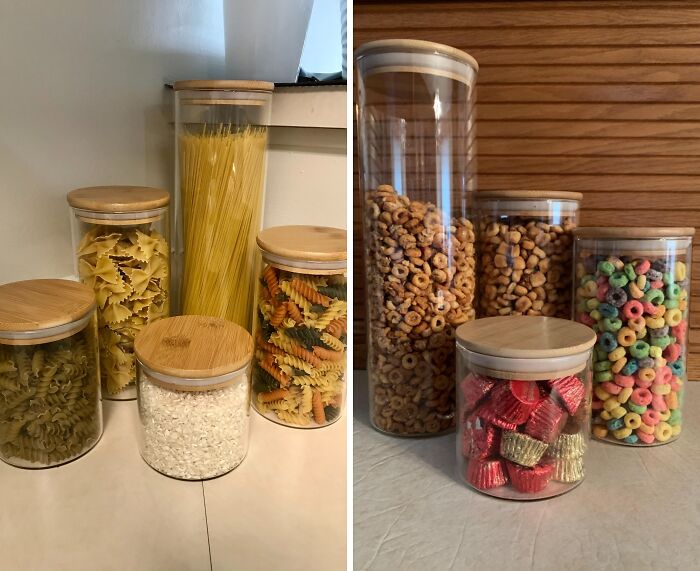 Clear Clutter, See Beauty: Glass Canisters With Bamboo Lids For Chic Storage!