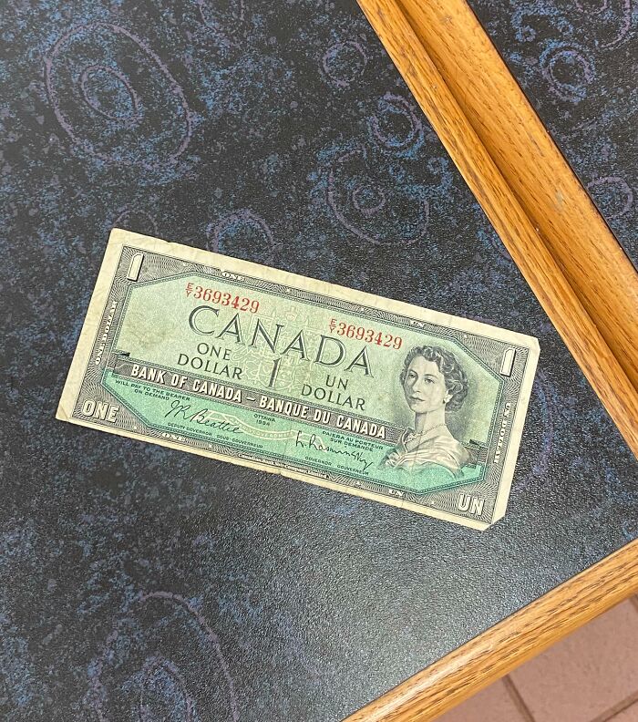 Someone Left Me A $1 Canadian Bill As A Tip Today