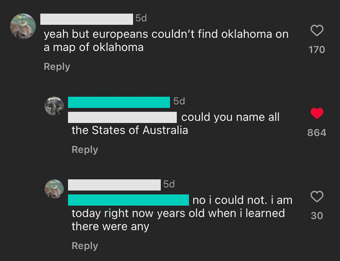 In The Comments Of A Video About Americans Being Bad At Geography