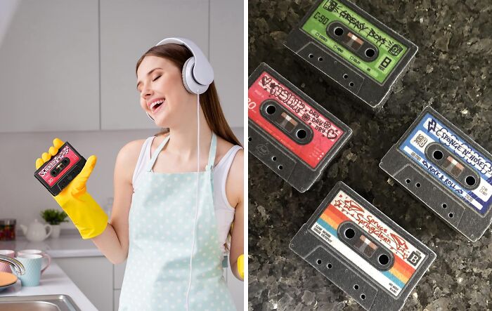 Groove While You Scrub: Mix Tape Sponges