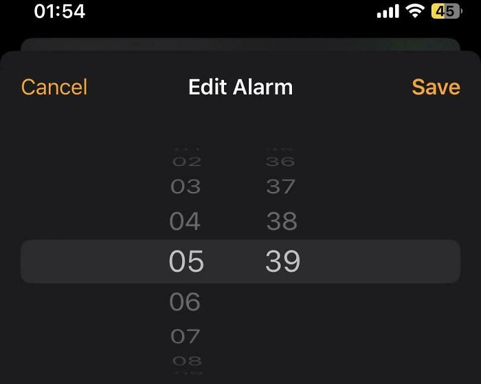 I Don't Know If This Counts, But iPhone Alarm Stops At 39 Minutes