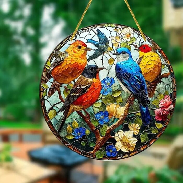 Bird-Watch From Your Window With A Charming Stained Glass Suncatcher