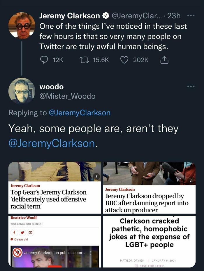 Jeremy Clarkson, A Man Who Has Made A Whole Career Out Of Being As Offensive As Possible About Pretty Much Anything, Is Sad That People Are Making Jokes About His Queen