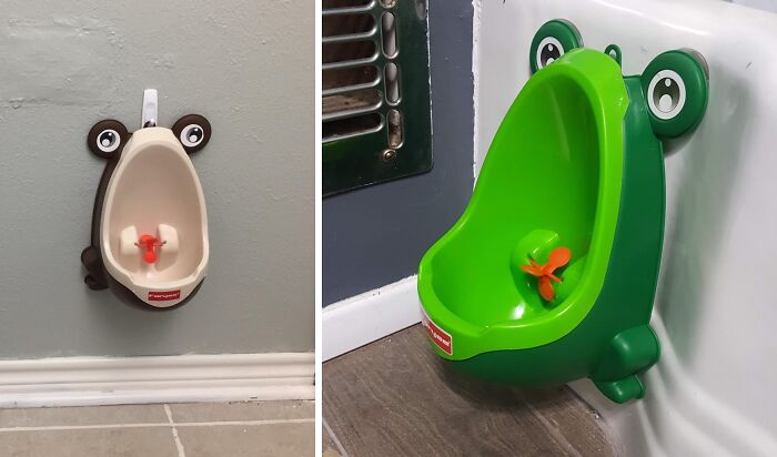 Why Just Pee, When You Can Aim And Shoot! Cute Frog Potty Training Urinal: It's A Bullfrog-Eye!